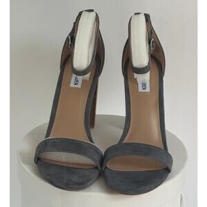 Steve Madden Carrson Blue Multi Suede Block Heel Ankle Strap Sandals Size 11 NIB